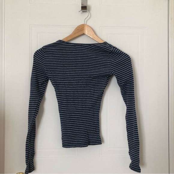 Garage Blue Ribbed Striped Shirt - Picture 2 of 2